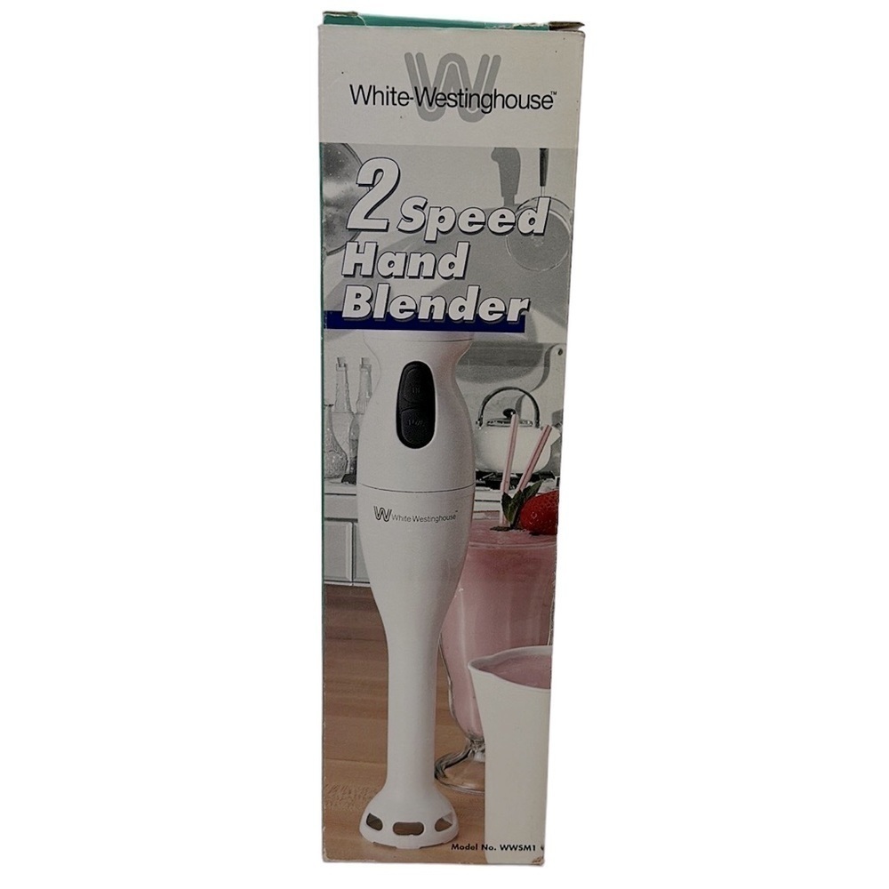 Vintage‎ White Westinghouse 2 Speed Hand Blender WWSM1 Chops Mixes Purees Blends